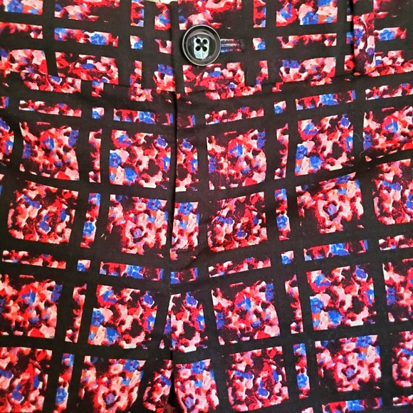 Banana Republic Hampton Fit Crop Ankle Pant Pink  Black Print Sz 0 - Picture 4 of 7